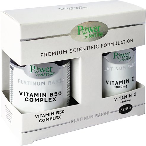 Power Health PROMO PACK Vitamin B50 Complex 30 caps & Подарък Vitamin C 1000mg 20tabs
