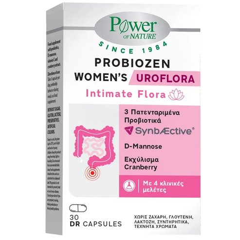 Power Health Platinum Range Probiozen Women\'s Uroflora Intimate Flora Хранителна добавка с пробиотици, D-маноза & кранбери за нормалното функциониране на женската пикочна система 30caps