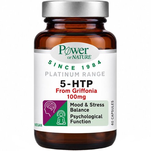 Power Health Platinum Range 5-HTP Хранителна добавка с екстракт от Griffonia, богат на аминокиселината 5-HTP, за подобряване на настроението & справяне със стреса 60caps