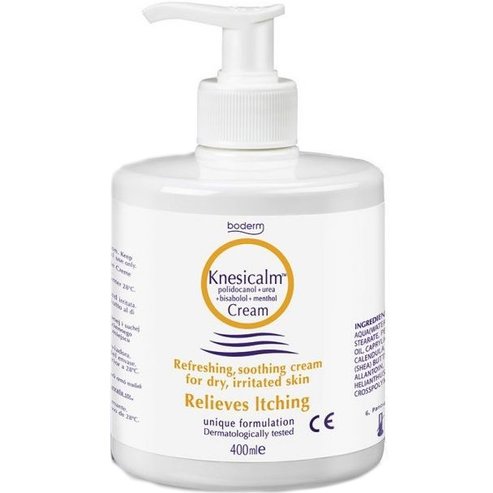 Boderm Knesicalm Refreshing Soothing Cream Освежаващ, успокояващ крем, който облекчава сърбежа при суха, раздразнена кожа, с помпа 400ml