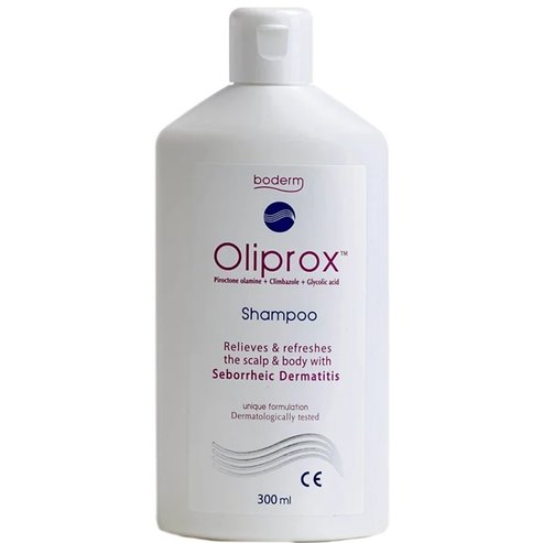 Oliprox Seborrheic Dermatitis Shampoo Ексфолиращ, успокояващ шампоан срещу себореен дерматит на скалпа & тялото 300ml