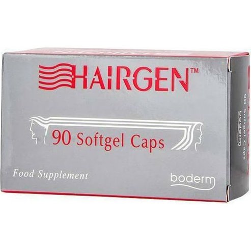 Boderm Hairgen Хранителна добавка с билкови екстракти, витамини & аминокиселини за справяне с косопада & добро здраве на косата & кожата 90 Softgels