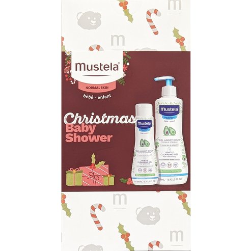 Mustela Promo Christmas Baby Shower Gentle Cleansing Gel Baby - Детски почистващ гел за тяло - коса с органично авокадо 500ml & 200ml