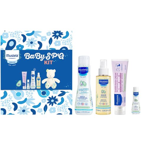 Mustela Promo Gentle Cleansing Gel 400ml (2x200ml) & Baby Oil Spray 100ml & 123 Vitamin Barrier Cream 50ml & Hydra Bebe Body Lotion 50ml & Подарък Teddy Bear 1 бр