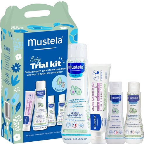 Mustela Promo Gentle Cleansing Gel 200ml & Hydra Bebe Body Lotion 50ml & No Rinse Cleansing Water 50ml & 123 Vitamin Barrier Cream 50ml