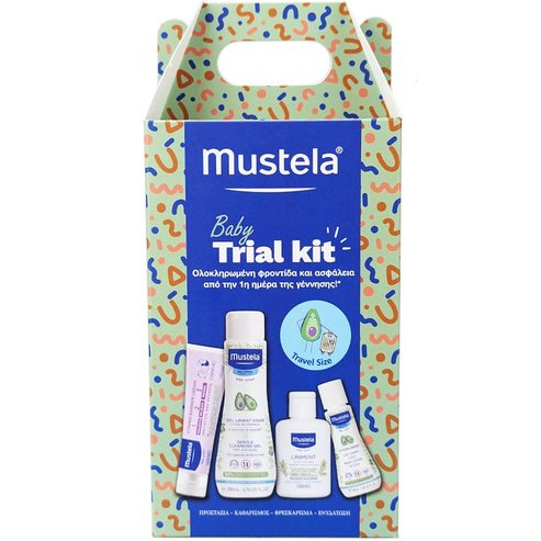 Mustela Promo Travel Size 123 Vitamin Barrier Cream 50ml & Gentle Cleansing Gel 200ml & Hydra Bebe Body Lotion 50ml & & Liniment Diaper Change Cleanser 50ml