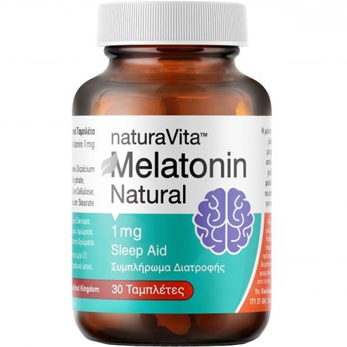 Natura Vita Melatonin Хранителна добавка с мелатонин за по-бърз и по-добър сън 30tabs