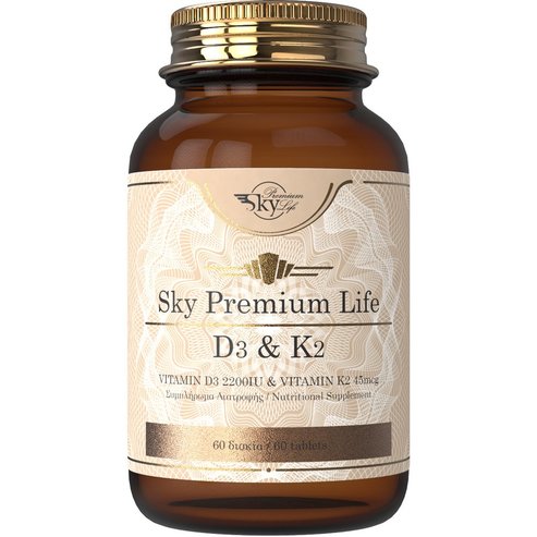 Sky Premium Life Vitamin D3 2200 IU & Vitamin K2 45mcg 60tabs