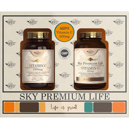 Sky Premium Life Promo Vitamin C 1000mg, 60tabs & Vitamin C 500mg, 60tabs