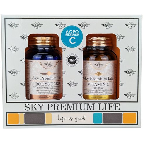 Sky Premium Life Promo Bodyguard 60caps & Подарък Vitamin C 1000mg 60tabs