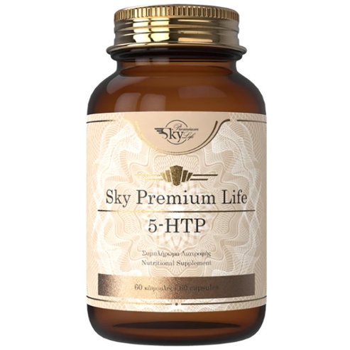 Sky Premium Life 5-HTP Хранителна добавка, която подкрепя доброто психологическо настроение, функцията на нервната система & намаляването на умората 60caps