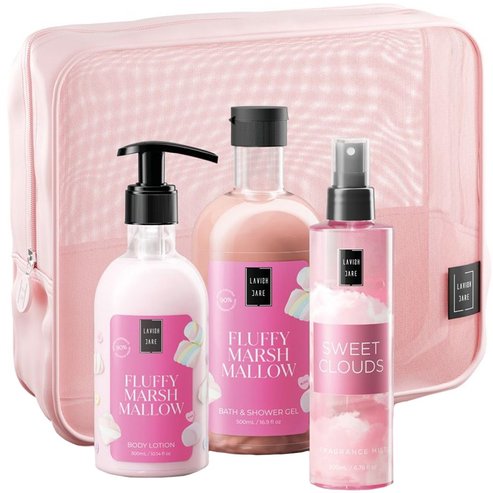 Lavish Care Promo Fluffy Marshmallow Bath & Shower Gel 500ml & Body Lotion 300ml & Sweet Clouds Mist 200ml & Несесер 1 брой