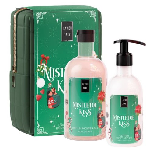 Lavish Care Promo Mistletoe Kiss Bath & Shower Gel 500ml & Glitter Body Lotion 300ml & торбичка 1 бр