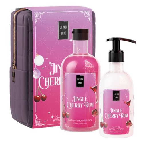 Lavish Care Promo Jingle Cherry Rum Bath & Shower Gel 500ml & Glitter Body Lotion 300ml & торбичка 1 бр