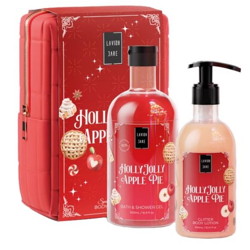 Lavish Care Promo Holly Jolly Apple Pie Bath & Shower Gel 500ml & Glitter Body Lotion 300ml & торбичка 1 бр