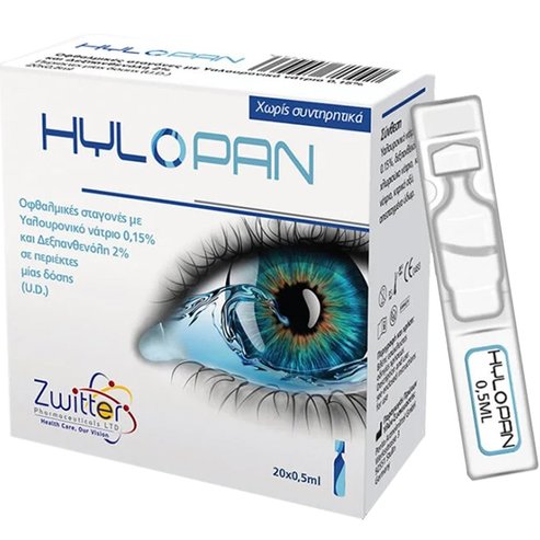 Zwitter Hylopan Eye Drops Single Dose 10ml (20vialsx0,5ml)