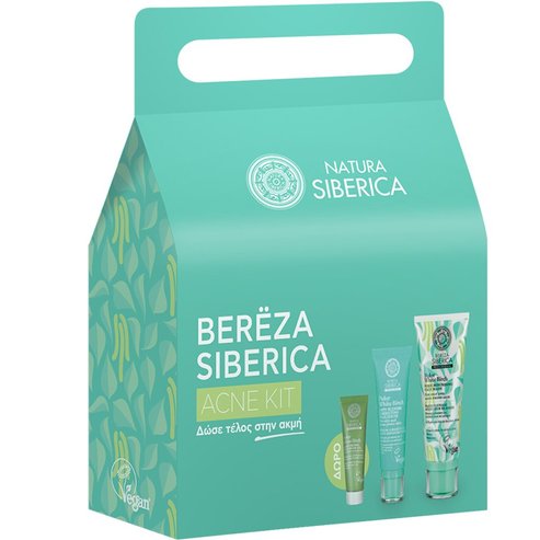 Natura Siberica Promo Polar White Birch Pore-Refining Gel Cleanser for Face 75ml & Anti Blemish Correcting Face Serum 30ml & Подарък Moisturising Face Cream Gel 30ml,Почистващ Gel за лице за намаляване на порите & Серум за лице против раздразнения &