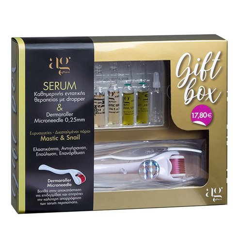 AgPharm Gift Box Mastic & Snail Face Serum 5x2ml & Dermaroller Microneedle 0.25mm