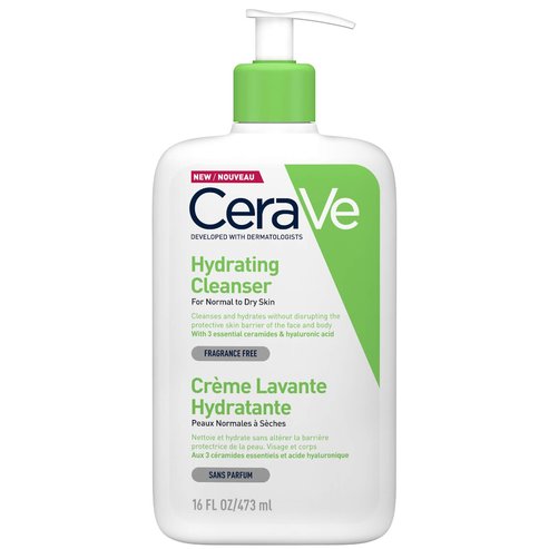 CeraVe Hydrating Cleanser For Normal to Dry Skin Почистващ крем за нормална до суха кожа 473ml Promo -20%