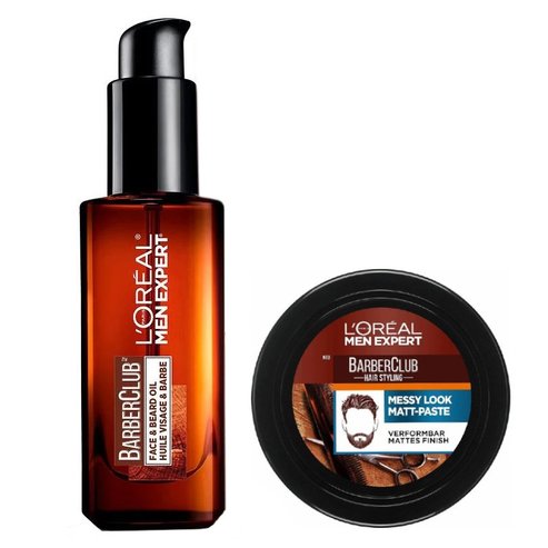L\'oreal Paris Men Expert PROMO PACK Face & Beard Oil 30ml & Messy Hair Molding Clay 75ml