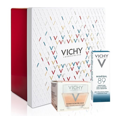 Vichy Gift Box Подарък с маска Peel Double Eclat Double Glow Mask 15ml & Vichy Mineral 89 Face Moisturizing Booster 4ml