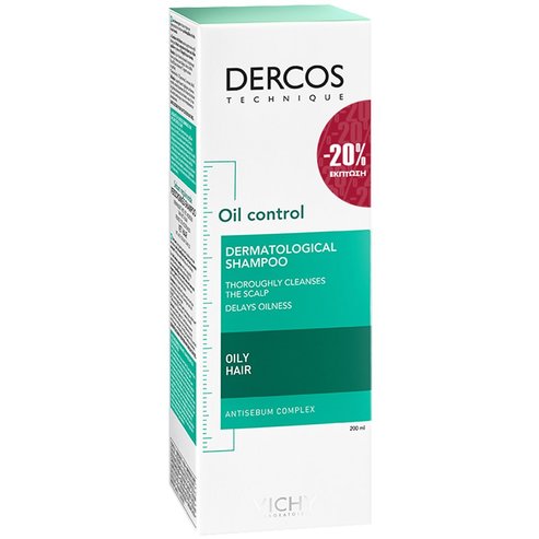 Vichy Dercos Oil Control Dermatological Shampoo 200ml Promo -20%