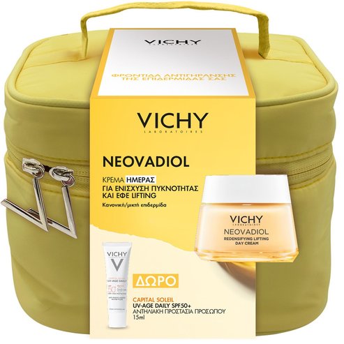 Vichy Promo Neovadiol Redensifying Lifting Day Cream 50ml & Подарък Capital Soleil UV-Age Daily Spf50+, 15ml & Подарък торбичка 1 бр