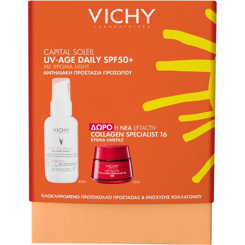 Vichy Promo UV-Age Daily Tinted Spf50+, 40ml & Подарък Liftactiv Collagen Specialist 16 Day Cream 15ml