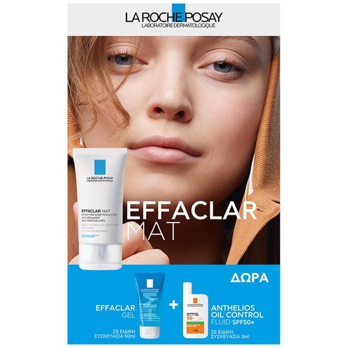 La Roche-Posay Promo Effaclar Mat 40ml & Подарък Effaclar Gel 50ml & Подарък Anthelios UVMune 400 Spf50+, 3ml