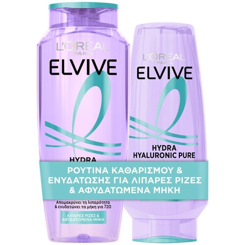 L\'oreal Paris Promo Elvive Hydra Hyaluronic Pure Shampoo 400ml & Conditioner 300ml