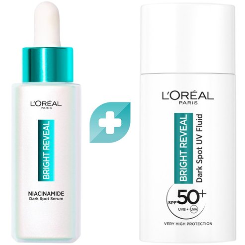 L\'Oreal Paris Promo Bright Reveal Niacinaminde Dark Spot Serum 30ml & Dark Spot UV Fluid Spf50+, 50ml