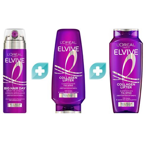 L\'Oreal Paris Promo Elvive Big Hair Day Spray 200ml & Collagen Lifter Conditioner 300ml & Shampoo 400ml