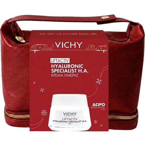 Vichy Promo Liftactiv Hyaluronic Specialist H.A, Normal to Combination Skin Day Cream 50ml & Подарък Liftactiv Collagen Specialist 16 Night Cream 15ml & Подарък Несесер 1 брой