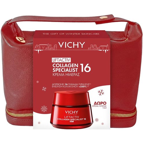 Vichy Promo Liftactiv Collagen Specialist 16 Day Face Cream 50ml & Подарък Liftactiv Collagen Specialist 16 Night Cream 15ml & Подарък Несесер 1 брой