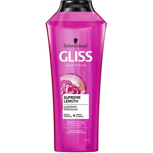 Schwarzkopf Gliss Supreme Length Shampoo Нежен шампоан за дълга коса с цъфтящи краища и мазни корени 400ml