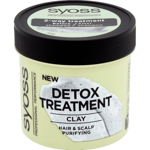 Syoss Detox Clay Treatment Маска за детоксикация на косата за почистване на косата от корени до съвети 200ml