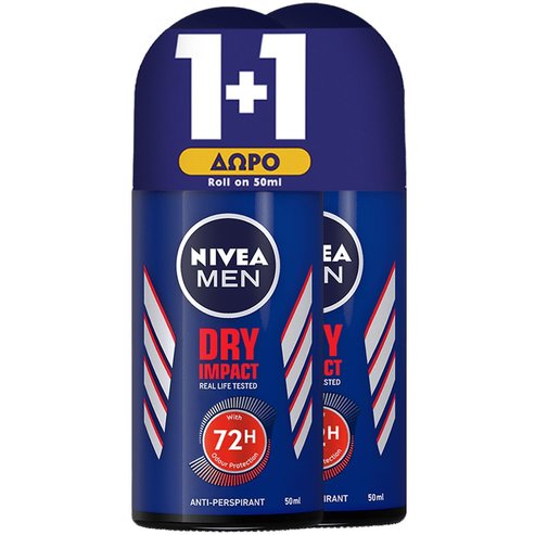 Nivea PROMO PACK Men Dry Impact 72h Dual Protect Deo Roll-on 2x50ml