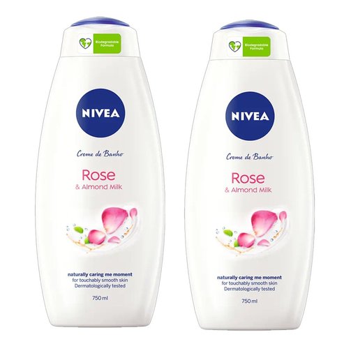 Nivea PROMO PACK Rose & Alomond Milk Shower Cream 2x750ml 1+1 ПОДАРЪК