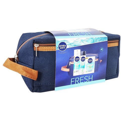 Nivea Men Fresh Kick  PROMO PACK After Shave Balm 100ml & Shaving Foam 200ml & Anti-perspirant Spray 150ml