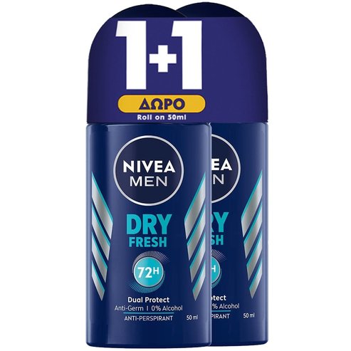 Nivea PROMO PACK Men Dry Fresh 72h Dual Protect Deo Roll-on 2x50ml