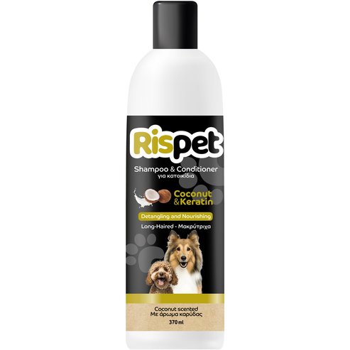 Rispet Shampoo & Conditioner for Long-Haired Pets with Coconut & Keratin 370ml