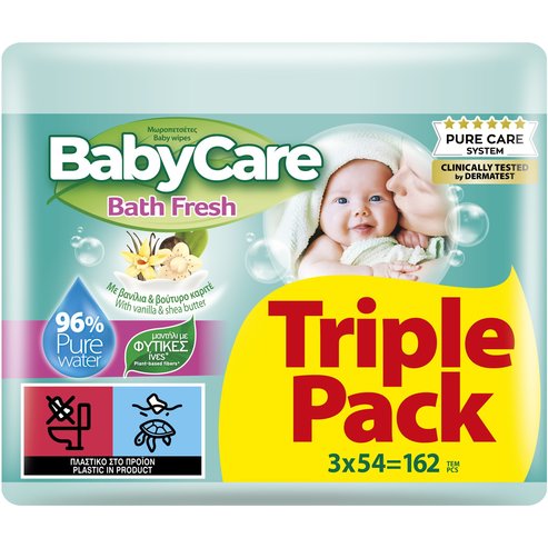BabyCare Bath Fresh Wipes Triple Pack 162 бр (3x54 бр)