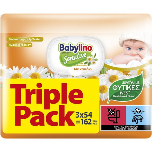BabyCare Chamomile Pure Water Wipes Triple Pack 162 бр (3x54 бр)