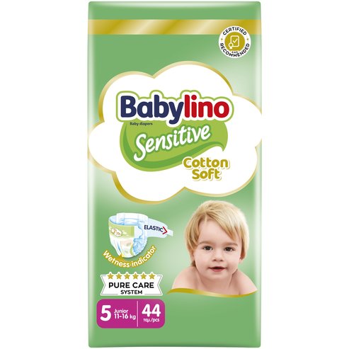 Babylino Sensitive Value Pack Junior Νο5 (11-16kg) Бебешки пелени 44 броя