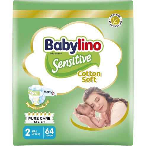 Babylino Sensitive Cotton Soft Mini Νο2 (3-6kg) 64 бр