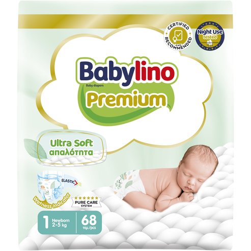 Babylino Premium Ultra Soft Νο1 Newborn (2-5kg) 68 бр