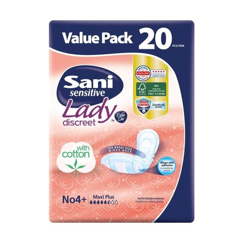 Sani Sensitive Lady Discreet Maxi Plus No 4+ Value Pack Салфетки за ...