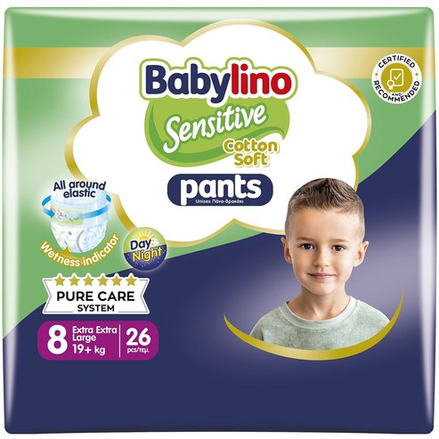 Babylino Sensitive Pants Cotton Soft Unisex No8 Extra Extra Large (19+kg) 26 броя