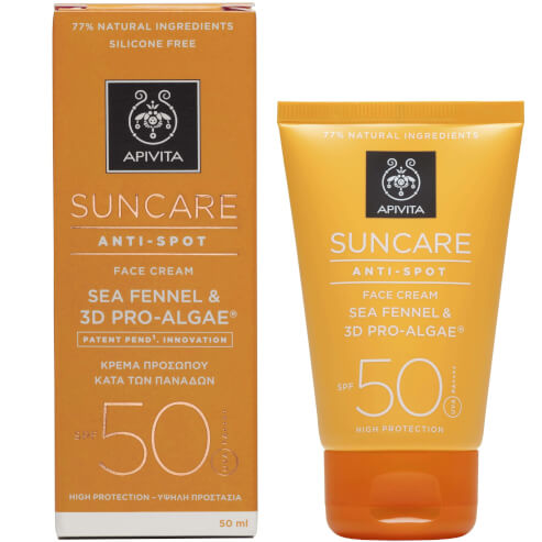 Apivita Suncare Anti Spot Face Cream With Sea Fennel & 3D Pro Algae SPF50 Слънцезащитен крем за лице SPF50 50ml