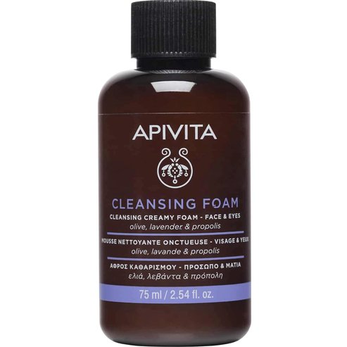 Apivita Cleansing Creamy Foam for Face & Eyes Travel Size 75ml